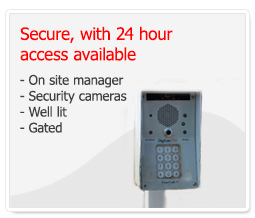 Our units are secure with 24 hour access